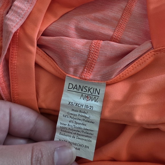 Danskin Orange & Black Cross Back Athletic Dri-fit Tank Tops Size XS - Picture 2 of 8